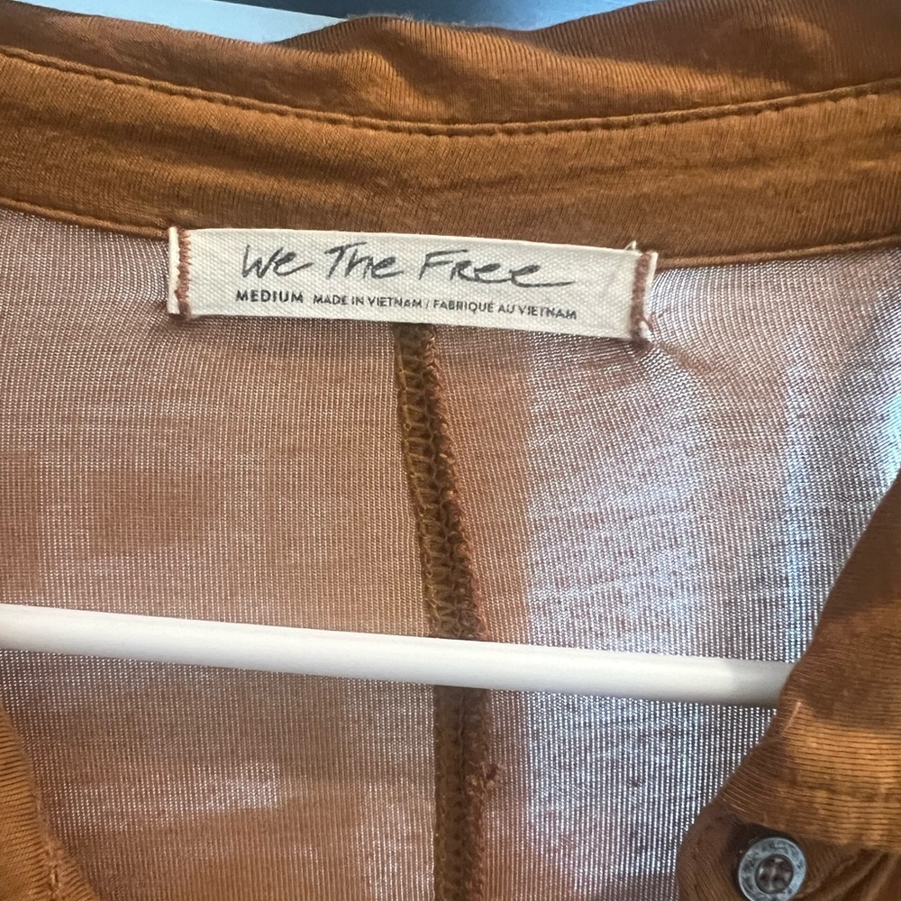 We The Free Burnt Orange Button Up Shirt